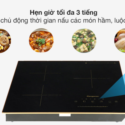Bếp Từ Hồng Ngoại 3 Vùng Nấu Lắp Âm Kangaroo KG446i - Hàng Chính Hãng