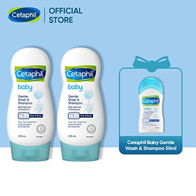 Combo 2 Sữa tắm gội dịu lành cho bé Cetaphil Baby Gentle Wash & Shampoo 230ml/chai