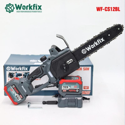 Máy cưa xích pin Workfix WF-CS12BL, Động cơ Không chổi than, Chiều dài lam 28cm - Pin Khủng 15 cell