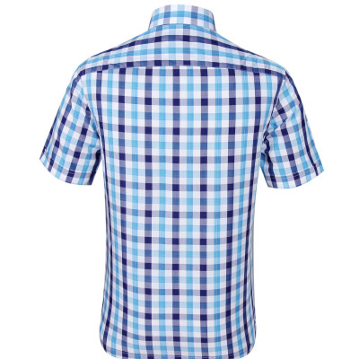 Áo sơ mi nam KHATOCO ngắn tay kẻ caro A1MN438T2-CNCR054-2408-N