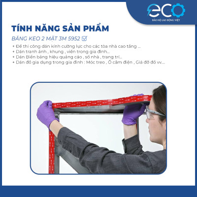Băng keo cường lực siêu dính 2 mặt 3M 5952 kích thước 12mm x 4.5m