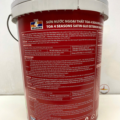 Sơn nước ngoại thất cao cấp TOA 4 Seasons Satin Glo siêu bóng màu xám 8257 _ 18L