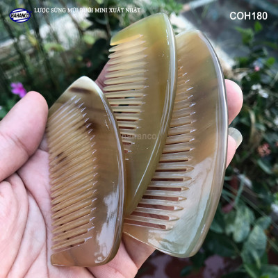 Lược Sừng Múi Bưởi Mini Răng Thưa (Size: XS-9cm) COH189 - Chải tóc xoăn rối xù, phụ kiện bỏ túi tiện dụng không thể thiếu - Chăm sóc tóc - HAHANCO
