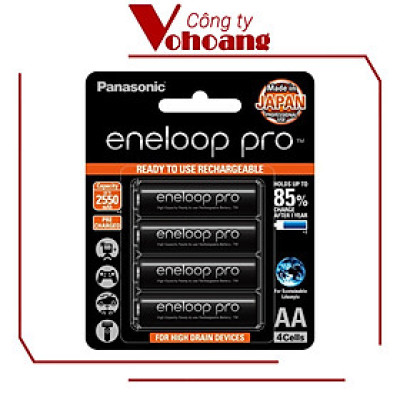 Pin Sạc AA Eneloop Pro 2550 mah Made In Japan - Hàng Chính Hãng ( Panasonic Việt Nam nhập khẩu và Phân Phối)