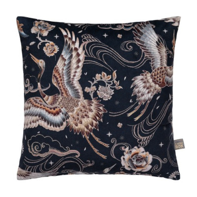 SCATTER BOX Vỏ Gối Cao Cấp nhập khẩu Ireland Anh Quốc HERON STITCH màu NAVY/RUST kích thước 58X58 CM phong cách cổ điển