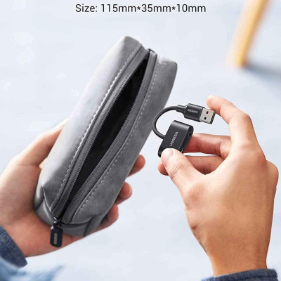 Ugreen UG80897CM397TK 15CM Cáp chuyển đổi USB-A sang USB-C audio + 3.5mm audio Màu Đen - HÀNG CHÍNH HÃNG