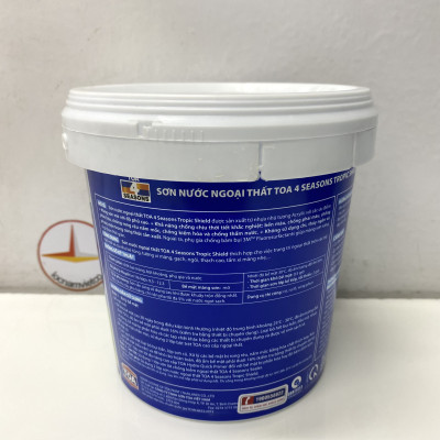 Sơn phào chỉ trong và ngoài nhà Toa 4 Seasons Tropic Shield màu Trắng_1L