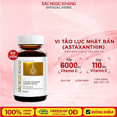 Viên uống Sắc Ngọc Khang Vi Tảo Lục Hộp 60 Viên giúp làm đẹp da, cân bằng nội tiết tố, hỗ trợ làm giảm nám, tàn nhang