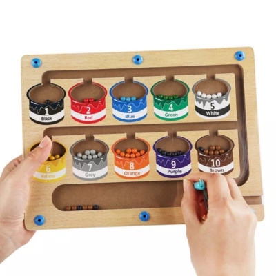 Bảng gỗ Montessori phân biệt màu sắc và số đếm cho bé - Bảng gỗ nhận biết màu sắc và số đếm cho bé - Orgavil