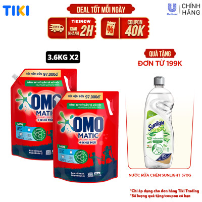 Túi Nước Giặt Omo Matic Cho Máy Giặt Cửa Trên Sạch Sâu Vượt Trội Khử Mùi Toàn Diện 3.7KG