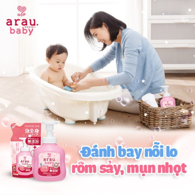 Combo 2 Sữa Tắm Cho Em Bé Arau Baby Bình 450ml + 2 Túi 400ml - N