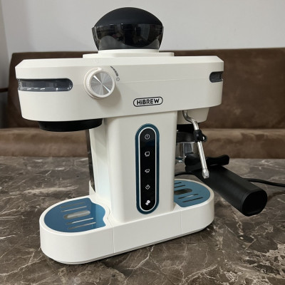 Máy pha cà phê bán tự động 3 trong 1 tích hợp xay cà phê 15 chế độ thương hiệu Mỹ cao cấp HiBREW H14 - Hàng Nhập Khẩu