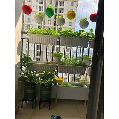 Kệ (giá) sắt để chậu hoa cây cảnh, mặt Vuông 20x20,25x25 ,30X30 cm có thanh giằng 4 chân Cao 35-40-45-50-55-60-65-70 Thép hộp 16mm ( Hàng Chính Hãng )