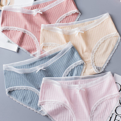 Combo 5 quần lót nữ viền ren mềm chất cotton thấm hút kháng khuẩn QL04