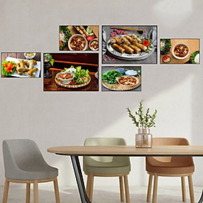 Tranh treo tường bún chả trang trí nhà hàng, quán ăn tặng kèm đinh 3 chân