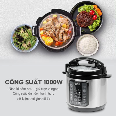 Nồi áp suất điện tử đa năng LEBENLANG LBEE0908-EC dung tích 6L, công suất 1000W - hàng chính hãng