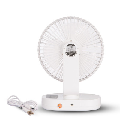 Quạt Sạc Tích Điện Để Bàn Đa Năng COMET CRF1406 6W, 3 Cấp Độ Gió, Có Đèn LED, 2 pin rời 18650 Lithium 1200mAh Để Bàn Văn Phòng - Hàng chính hãng