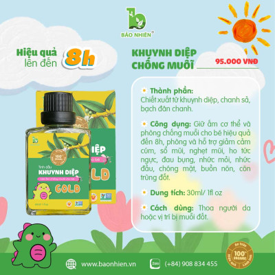 Tinh dầu Khuynh Diệp Bảo Nhiên 10ml / 30ml cho Bé - Bảo vệ sức khỏe bé và chống muỗi đến 8h an toàn cho bé yêu Chính hãng