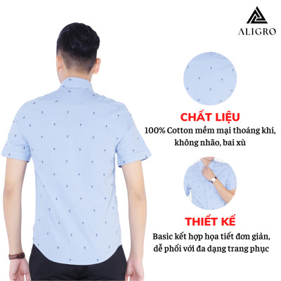 Áo Sơ Mi Nam Cộc Tay Aligro ALGS-C42 - Xanh Da Trời