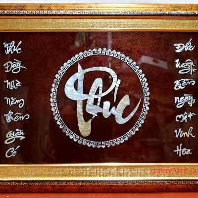 Tranh sơn mài khảm trai - Chữ Phúc