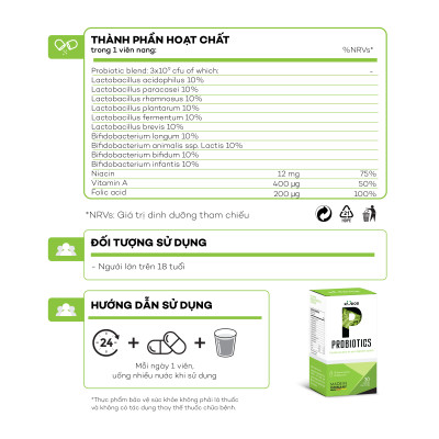 Combo Thực Phẩm Bảo Vệ Sức Khỏe  KUDOS PROBITICS + KUDOS DIGESTIVE ENZYMES (30 viên/hộp)