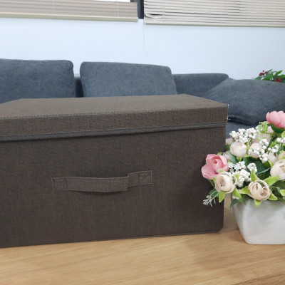 Hộp vải đựng đồ đa năng Bắc Âu có nắp rời và khoen inox sang trọng kích thước 45x23x33cm vải Oxford 600D chính hãng D Danido