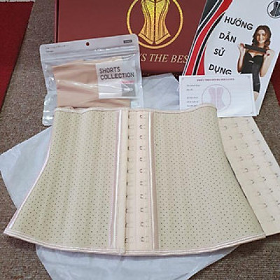 Đai nịt bụng (gen siết giảm eo) Latex 25 xương thông hơi Hi lạp