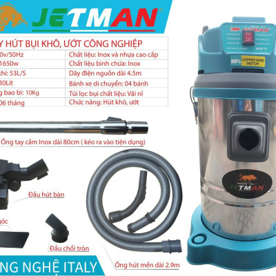 Máy Hút Bụi Công Nghiệp Jetman 25L+30L+40L Hàng chính hãng 100%  (Bảo hành 1 năm)