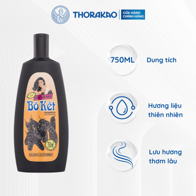 Dầu Gội Bồ Kết Thoraka Dưỡng Tóc Đen Bóng Suôn Mượt 750ml