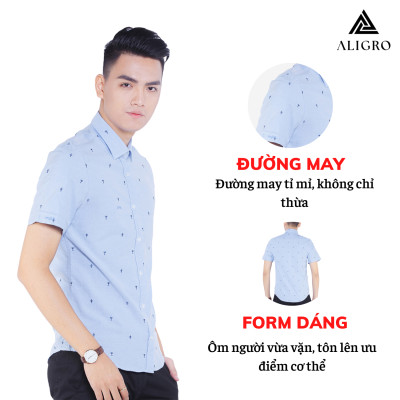 Áo Sơ Mi Nam Cộc Tay Aligro ALGS-C42 - Xanh Da Trời