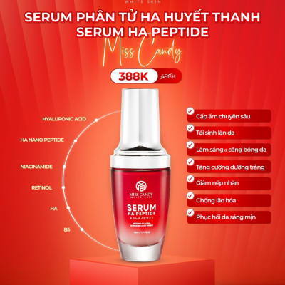 Combo 2 Sản Phẩm Trắng Da Mờ Thâm, Sạm, Nám, Tàn Nhang MISS CANDY Gồm Serum HA Peptide 30ml + Kem Nám Sâm Nhung Hoàng Kim 25g - PHỤNG BEAUTY