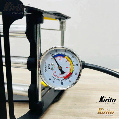 Bơm xe đạp chân Kirito nhật bản cao cấp 1-2-3 xilanh nén sử dụng bơm xe đạp, xe máy, ô tô, đệm, bóng,…