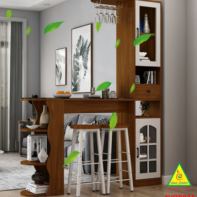Quầy bar mini, quầy bar kiêm vách ngăn phòng khách nhà bếp 4VQB02 ( Không kèm ghế )- NỘI THẤT LẮP RÁP VIENDONGADV