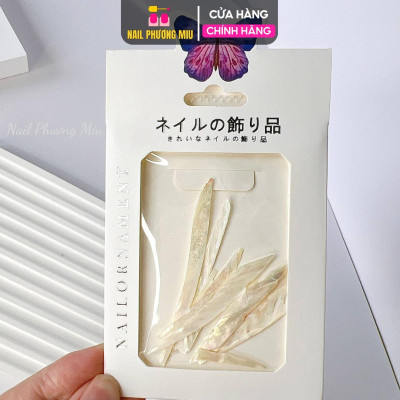 Xà Cừ Trắng Ánh Trai Đính Đá Móng, Xà Cừ Nail Mảnh Mỏng Ẩn Móng Đắp Gel Đắp Bột Ẩn Chuyên Làm Nail - Nail Phương Miu Khảm Xà Sơn Gel