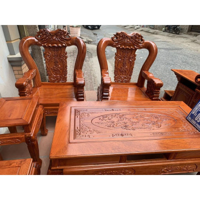 Bộ bàn ghế minh quốc voi ma mút gỗ hương đá siêu víp