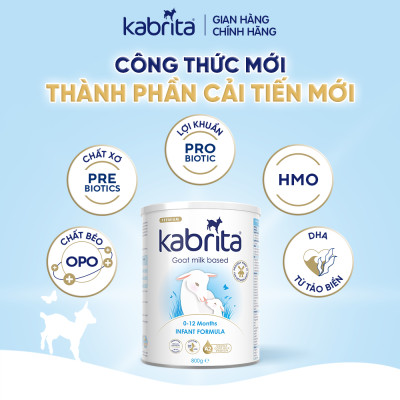 [Phiên bản mới] Combo 3 lon Sữa dê Kabrita số 1 cho trẻ từ 0 -12 tháng - Lon 800g