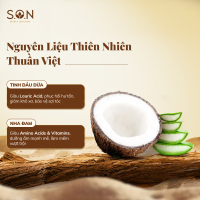 Dầu xả S.O.N Dừa & Nha Đam Phục Hồi Khô Xơ, Hư Tổn, Nuôi Dưỡng Tóc Mềm Mượt  250ml