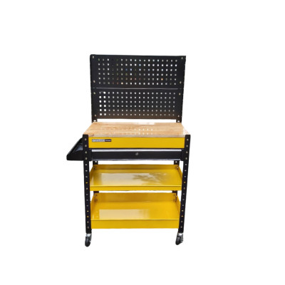 XE ĐẨY DỤNG CỤ 1 NGĂN KÉO CÓ MẶT BÀN GỖ VÀ TẤM TREO