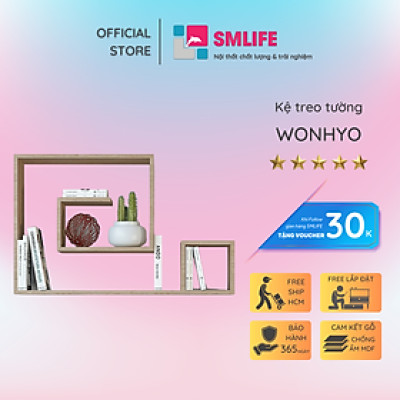 Kệ gỗ trưng bày kiểu dáng thanh lịch SMLIFE Wonhyo