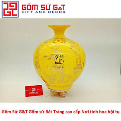 Bóng hút tài lộc 4 mùa sung túc vẽ vàng kim Gốm Sứ G&T