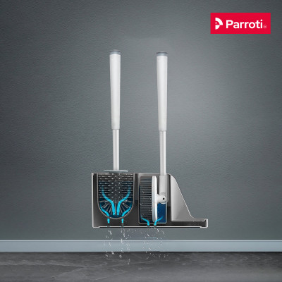 Cọ bồn cầu silicon, cọ toilet nhà vệ sinh 2 trong 1, có thể treo tường và cây gắp tóc Parroti Silicon SL02