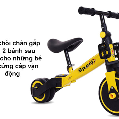 Xe thăng bằng - xe đạp 3 bánh đa năng cho bé. Xe thăng bằng có bàn đạp kết hợp xe chòi chân Sport cho bé - TẶNG KÈM ĐÀN XYLOPHONE 8 THANH CHO BÉ  
