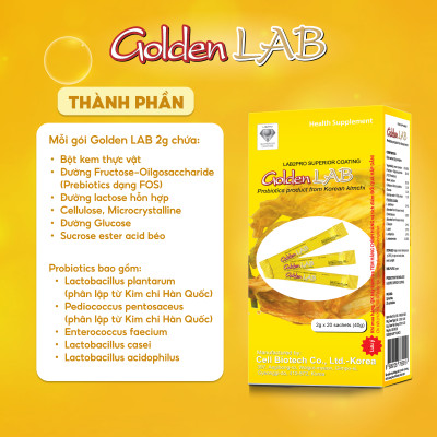Men vi sinh Golden Lab - Nhập khẩu từ Hàn Quốc Hộp 20 gói - 60 gói