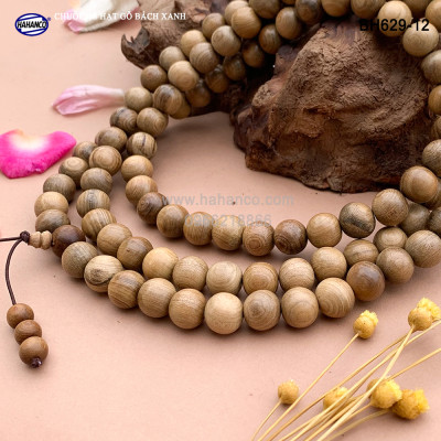Chuỗi/Tràng 108 hạt 12ly gỗ Bách Xanh cổ thụ - chuyên dùng để lần tràng hạt (BH629-12) Tĩnh tâm, An Yên