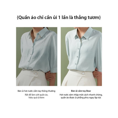 Bàn ủi hơi nước cầm tay Bear GTJ-B10S1 - Dung tích 120ml, Công suất 1000W, Là quần áo dễ dàng, Làm nóng trong 10s - HÀNG CHÍNH HÃNG