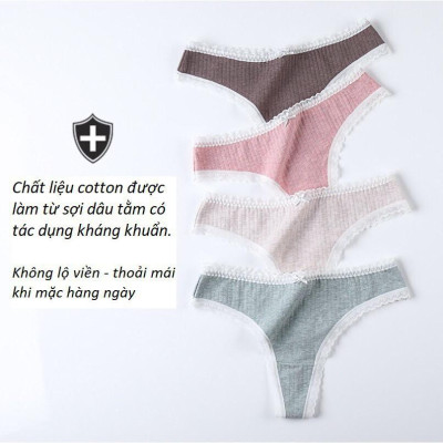 Quần Lọt Khe Cotton Viền Ren ( Mã SP B6610)