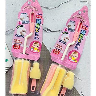 Dụng cụ cọ rửa bình Kokubo, chất liệu mút mềm giúp làm sạch nhẹ nhàng các vật dụng như cốc chai, lọ, bình mà không gây trầy xước - nội địa Nhật Bản