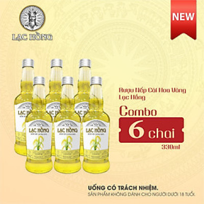 [COMBO 6 CHAI] Rượu Nếp Cái Hoa Vàng Lạc Hồng vị nguyên bản chưng cất theo phương pháp truyền thống 330ml