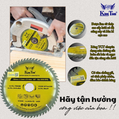 LƯỠI CƯA - LƯỠI CẮT GỖ 180-60 RĂNG KINGTOM VÀNG – CHẤT LƯỢNG VÔ ĐỊCH PHÂN KHÚC GIÁ RẺ!
