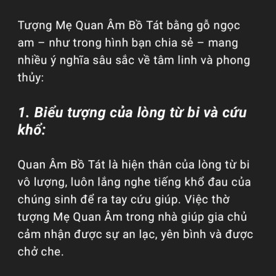 Tượng phật bà quan âm bồ tát bằng gỗ bách xanh thơm nức cao 30x9cm
